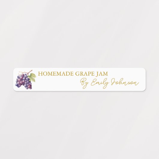 Zelfgemaakte Grape Jam Thin Label (Design 2)
