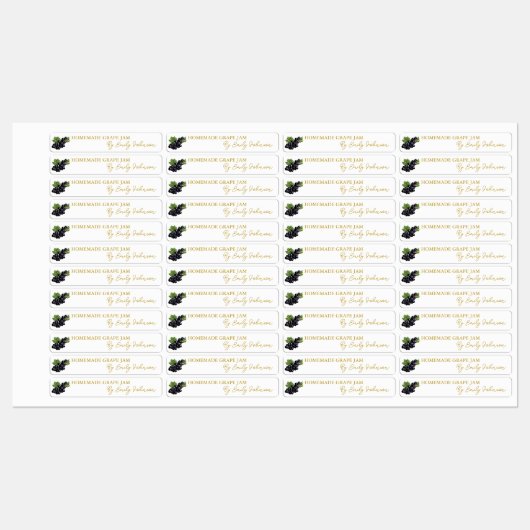 Zelfgemaakte Grape Jam Thin Seal Label (Vel)