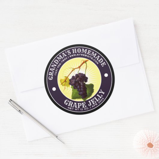  Zelfgemaakte Grape Jelly Label Sjabloon (Envelop)