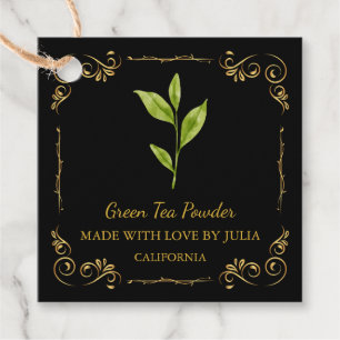Zelfgemaakte Groene Thee Powder Square Hang Label