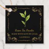  Zelfgemaakte Groene Thee Powder Square Hang Label (Voorkant)