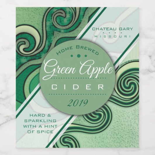 Zelfgemaakte groene wijn cider gepersonaliseerd etiket (Enkel label)