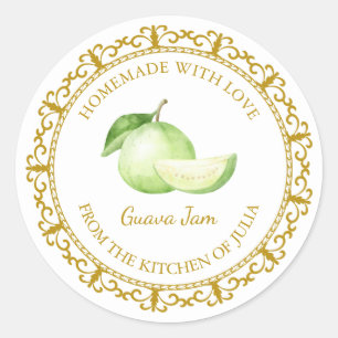 zelfgemaakte guave jam label l wit