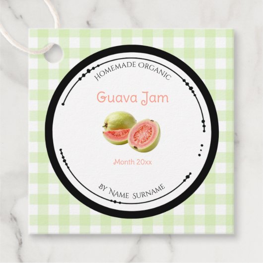 Zelfgemaakte Guavejam Label Met Ingredienten (Voorkant)