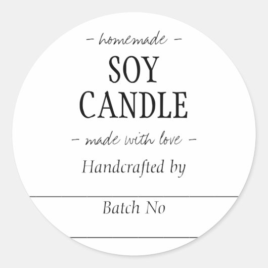 Zelfgemaakte handgemaakte SOY CANDLE Ronde Sticker (Voorkant)