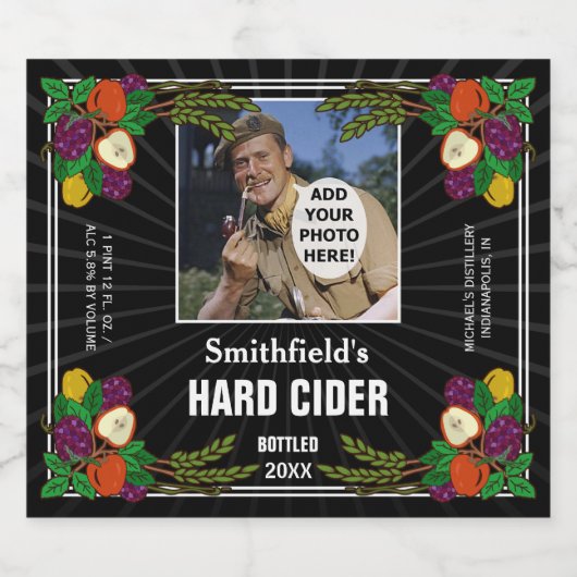 Zelfgemaakte Hard BlackBerry Apple Cider Custom Zw Bier Etiket (Enkel label)