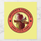 zelfgemaakte harde appel cider Sjabloon Wijn Etiket (Enkel label)