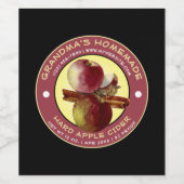 Zelfgemaakte harde appelcider Sjabloon Wijn Etiket (Enkel label)