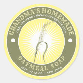 Zelfgemaakte havermout zeep label Sjabloon (Voorkant)