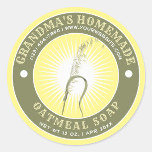 Zelfgemaakte havermout zeep label Sjabloon