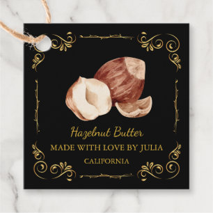 Zelfgemaakte Hazelnoot Butter Square Hang Label