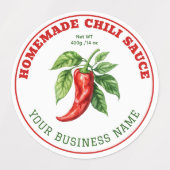 Zelfgemaakte hete chilisaus productlabel labels (Design 2)