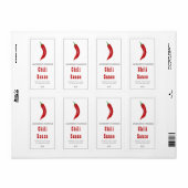 Zelfgemaakte Hete Saus | Chilisaus Etiket (Full Sheet)