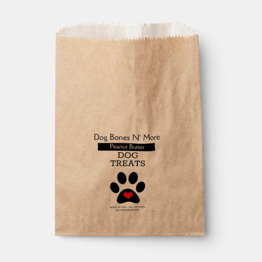 Zelfgemaakte hondentraktatie bedankzakje (Voorkant)