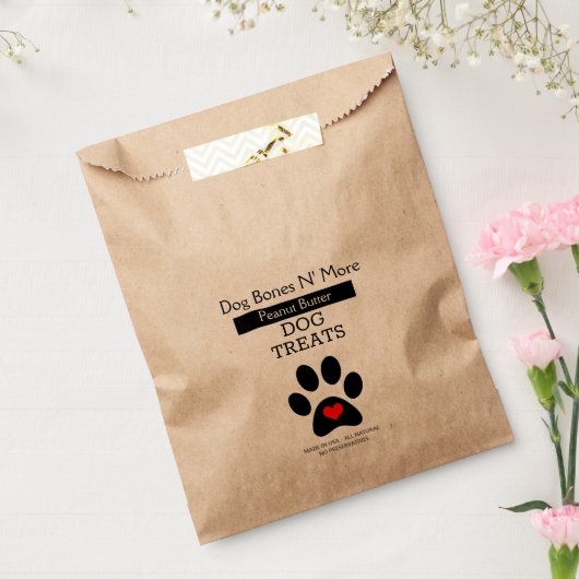 Zelfgemaakte hondentraktatie bedankzakje (Gezegeld)