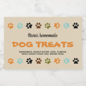 Zelfgemaakte hondentraktaties voedselcontainer etiket (Enkel label)