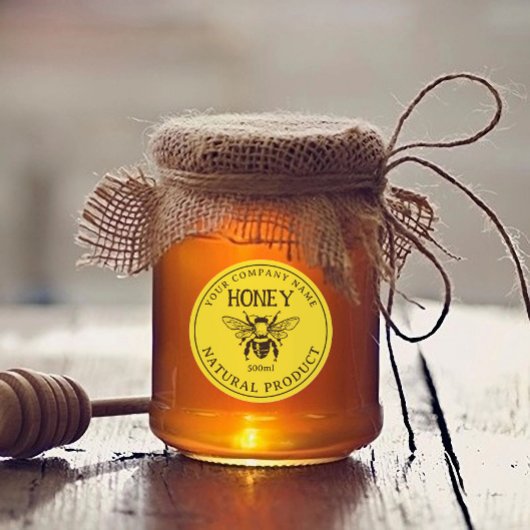 Zelfgemaakte Honey Editable Label Sticker