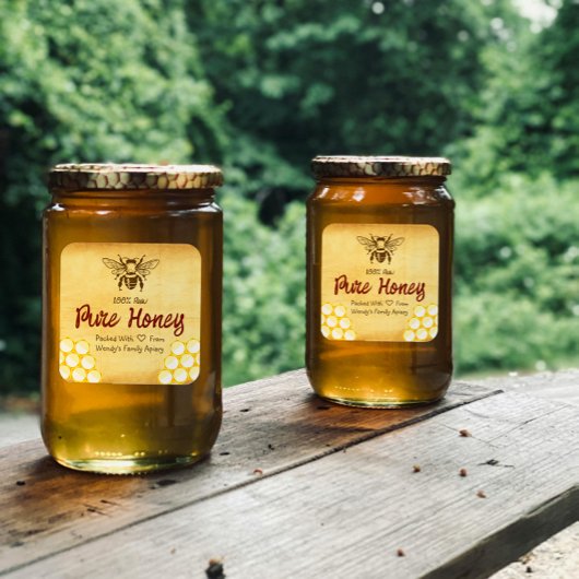 Zelfgemaakte Honey Editable Label Sticker
