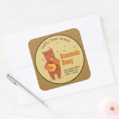 Zelfgemaakte Honey Jar Vierkante Sticker (Envelop)