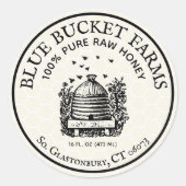 Zelfgemaakte Honing Bijenkorf Jar Label (Voorkant)