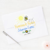 Zelfgemaakte honing - gepersonaliseerd ronde sticker (Envelop)