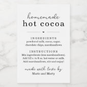 Zelfgemaakte Hot Cacao Mix Gift Label Voedselcontainer Etiket (Enkel label)