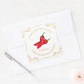 zelfgemaakte Hot Chili Sauce Square Label (Envelop)