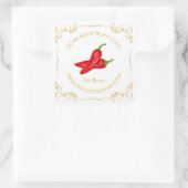 zelfgemaakte Hot Chili Sauce Square Label (Tas)