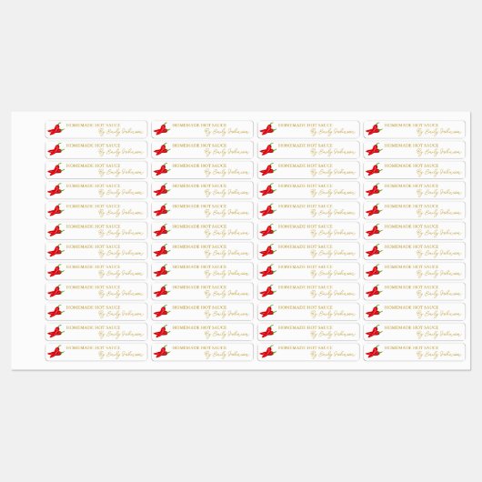 Zelfgemaakte Hot Chili Sauce Thin Label (Vel)