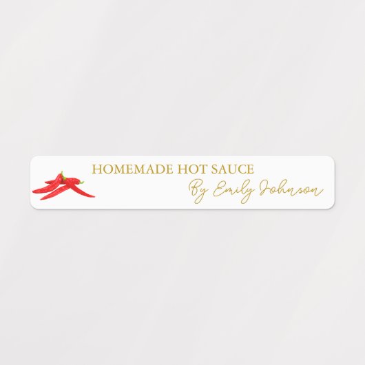 Zelfgemaakte Hot Chili Sauce Thin Label (Design 1)