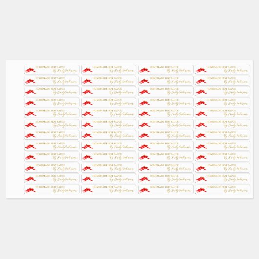 Zelfgemaakte Hot Chili Sauce Thin Label (Vel)