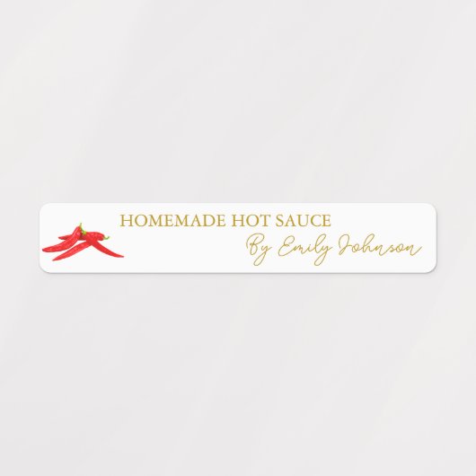 Zelfgemaakte Hot Chili Sauce Thin Label (Design 2)