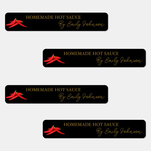 Zelfgemaakte Hot Chili Sauce Thin Label (Groep)