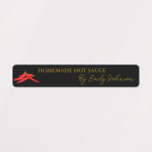 Zelfgemaakte Hot Chili Sauce Thin Label (Design 1)