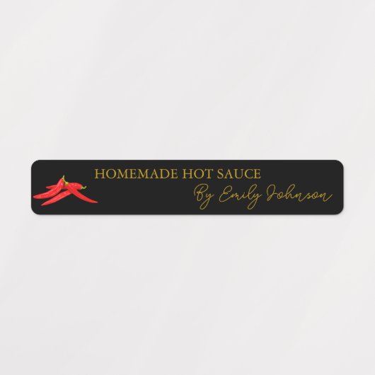 Zelfgemaakte Hot Chili Sauce Thin Label (Design 2)