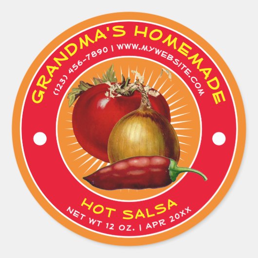  Zelfgemaakte Hot Salsa Label Sjabloon (Voorkant)