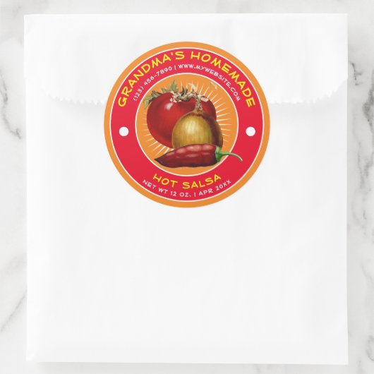 Zelfgemaakte Hot Salsa Label Sjabloon (Tas)