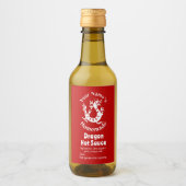 Zelfgemaakte Hot Sauce Chili Pepper Chinese Dragon Wijn Etiket (Voorkant)