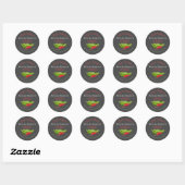 Zelfgemaakte Hot Sauce Chili Peppers Chalkboard Ar Ronde Sticker (Vel)