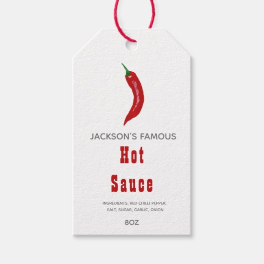 Zelfgemaakte Hot Sauce | Chili Saus Cadeaulabel (Voorkant)