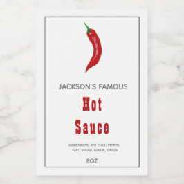 Zelfgemaakte Hot Sauce | Chilli Saus Etiket