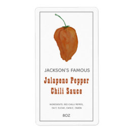 Zelfgemaakte Hot Sauce Jalapen Peper Chili Saus Etiket