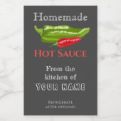 Zelfgemaakte Hot Sauce Label Chalk Art Chili Peppe Wijn Etiket (Enkel label)