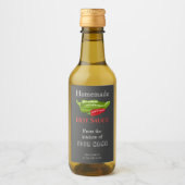 Zelfgemaakte Hot Sauce Label Chalk Art Chili Peppe Wijn Etiket (Voorkant)