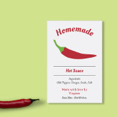 Zelfgemaakte Hot Sauce Label Sticker - Chili Peppe