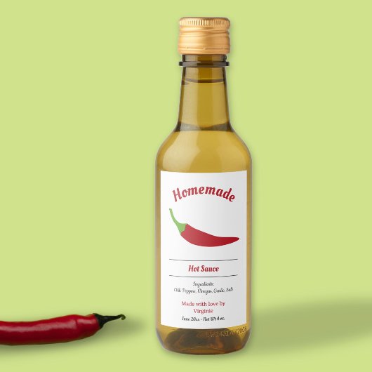 Zelfgemaakte Hot Sauce Label Sticker - Chili Peppe