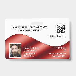 Zelfgemaakte ID-kaart nep rood wit | foto logo Badge
