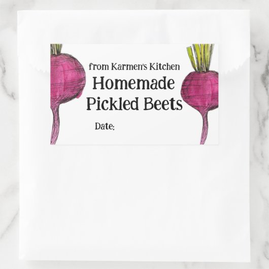 Zelfgemaakte inblikken pot label Paarse bieten (Tas)