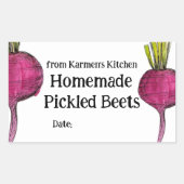 Zelfgemaakte inblikken pot label Paarse bieten (Voorkant)