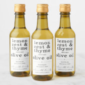 Zelfgemaakte Infused Olive Oil Label - Drie Lijnen Wijn Etiket (Flessen)